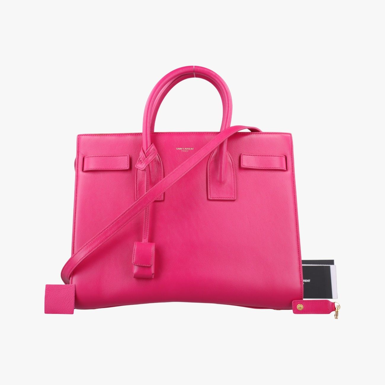 イヴサンローランYves Saint Laurentサックドジュール スモール ローズ レッド レザー 355153 PLB355153.0614