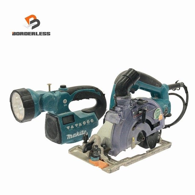 ☆中古品2点セット☆makita マキタ 100V 125mm 防じんマルノコ 5205FX 14.4V/18V 充電式ライト付ラジオ MR050D 防塵マルノコ127651