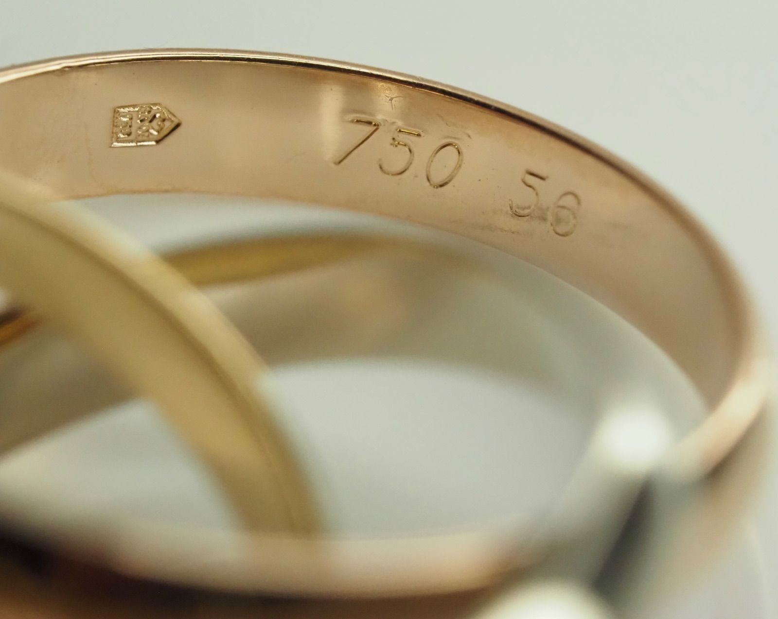 Cartier　カルティエ　750 トリニティリング 56号　K18 証明書有 Cartier カルティエ 750 トリニティリング K18 56号 証明書 - メルカリ