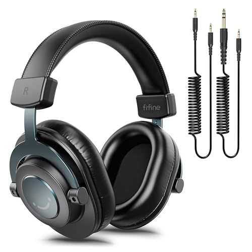 FIFINE モニターヘッドホン DJヘッドホン ヘッドフォン 有線 3.5mm
