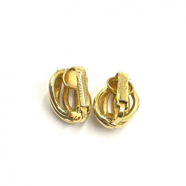 Christian Dior（クリスチャンディオール）ヴィンテージ イヤリング ゴールド メタル ノットデザイン クリップ式 レディース【中古】