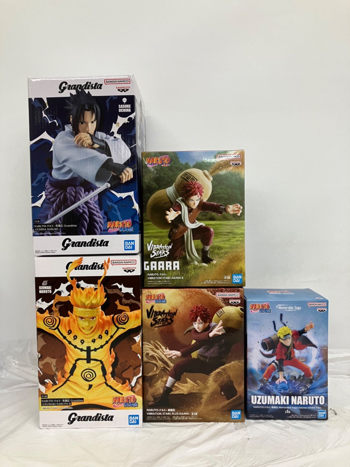 NARUTOフィギュア5種セット（ナルト・サスケ・我愛羅・ボルト・九喇嘛） 未開封 NARUTO ナルト疾風伝 フィギュア ナルト サスケ 我愛羅 5種