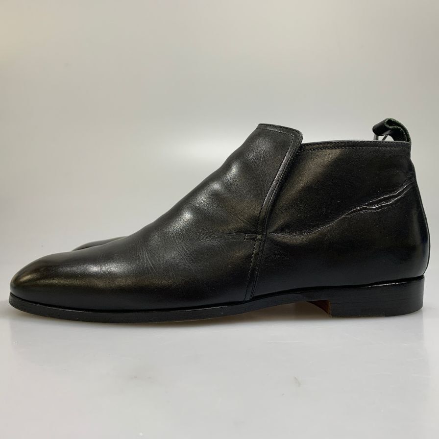 HERMES チャッカブーツ レザー ブラック43size エルメス ブーツ チャッカ ショート カーフ レザー ブラック【AFC43