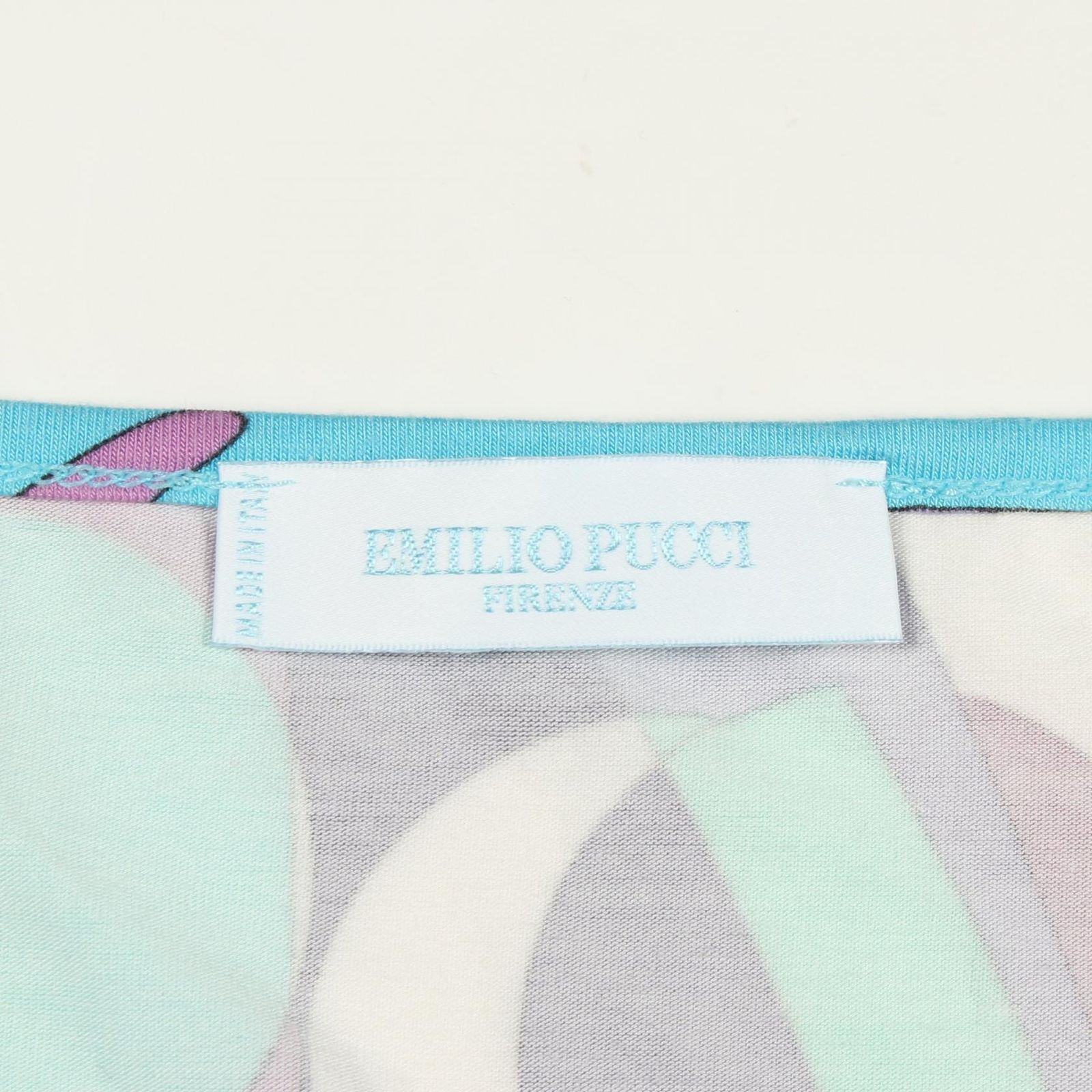 エミリオプッチ Emilio Pucci カットソー 総柄 Vネック ブルー