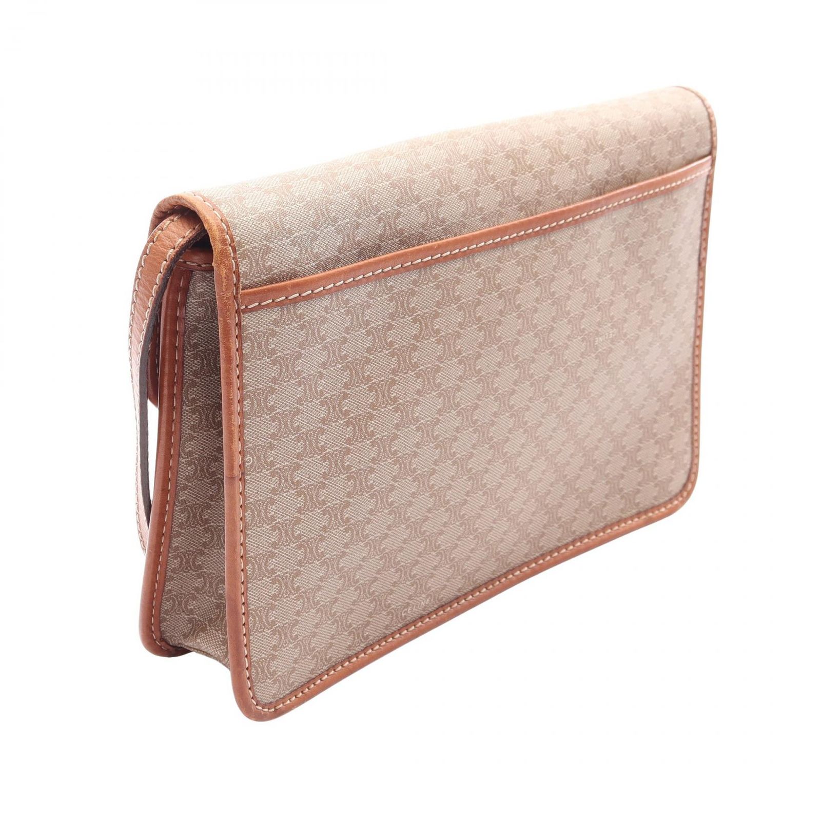 セリーヌ CELINE ショルダーバッグ マカダム ベージュ PVCコーティング 