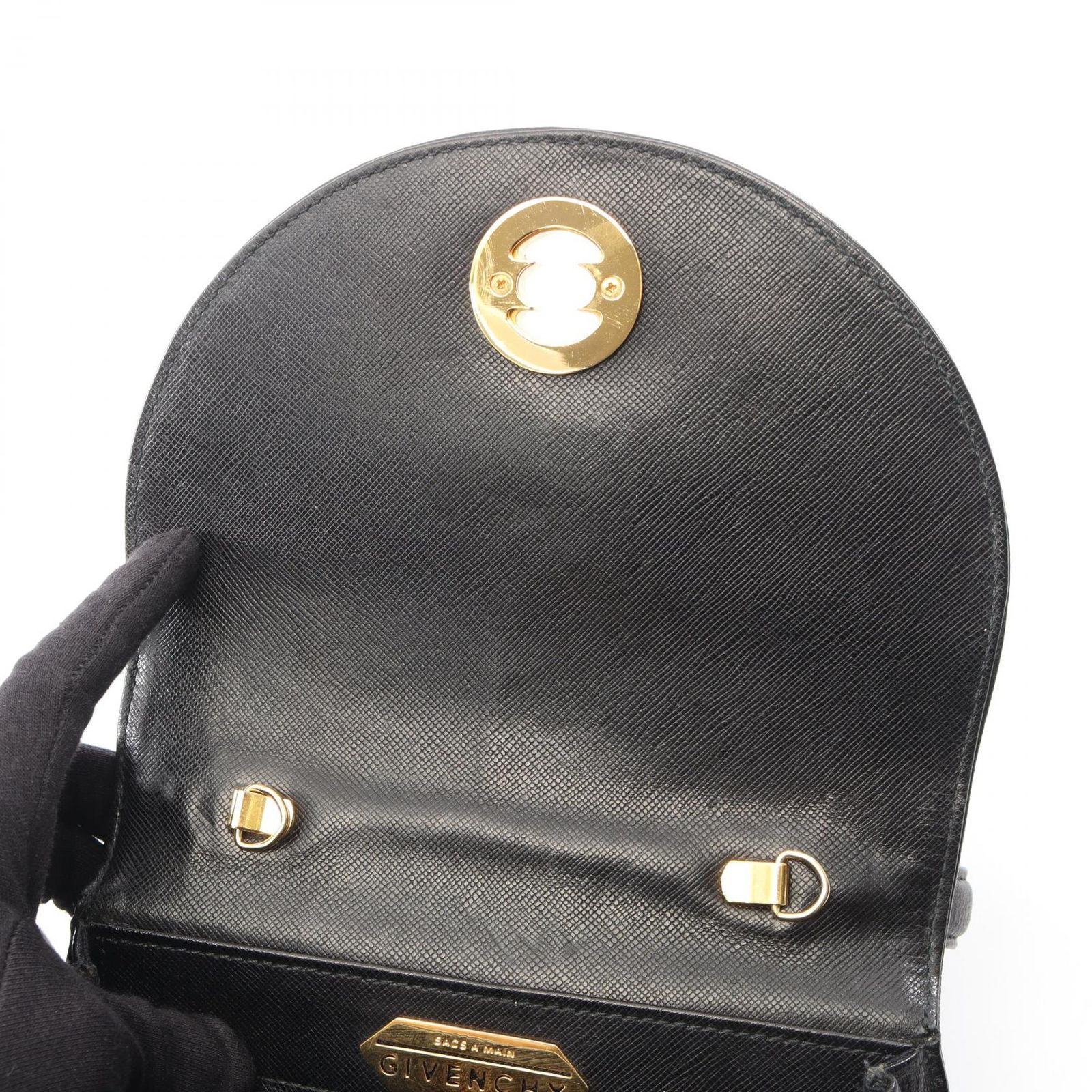 ジバンシィ GIVENCHY ハンドバッグ ターンロック 2WAY ブラック レザー