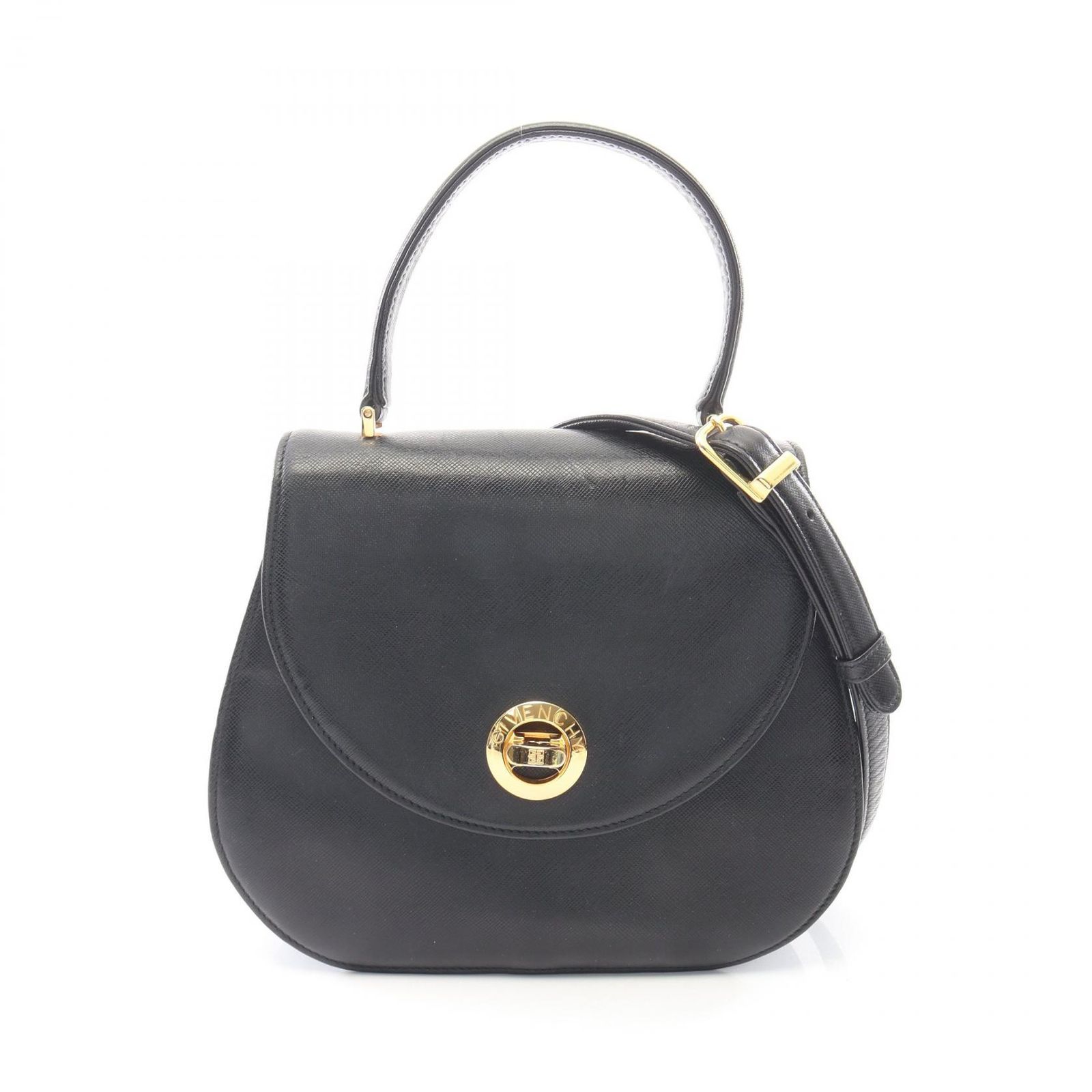 ⭐️SALE⭐ジバンシイ　ハンドバッグ　2way レザー　フラップ　ターンロック ジバンシィ GIVENCHY ハンドバッグ ターンロック 2WAY ブラック レザー