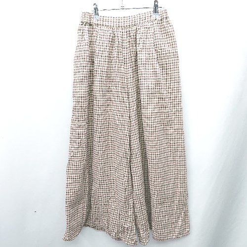 ◇ LEPSIM レプシィム チェック柄　ウエストゴム ガウチョパンツ サイズM ブラウン系 レディース E 【1408060000982】