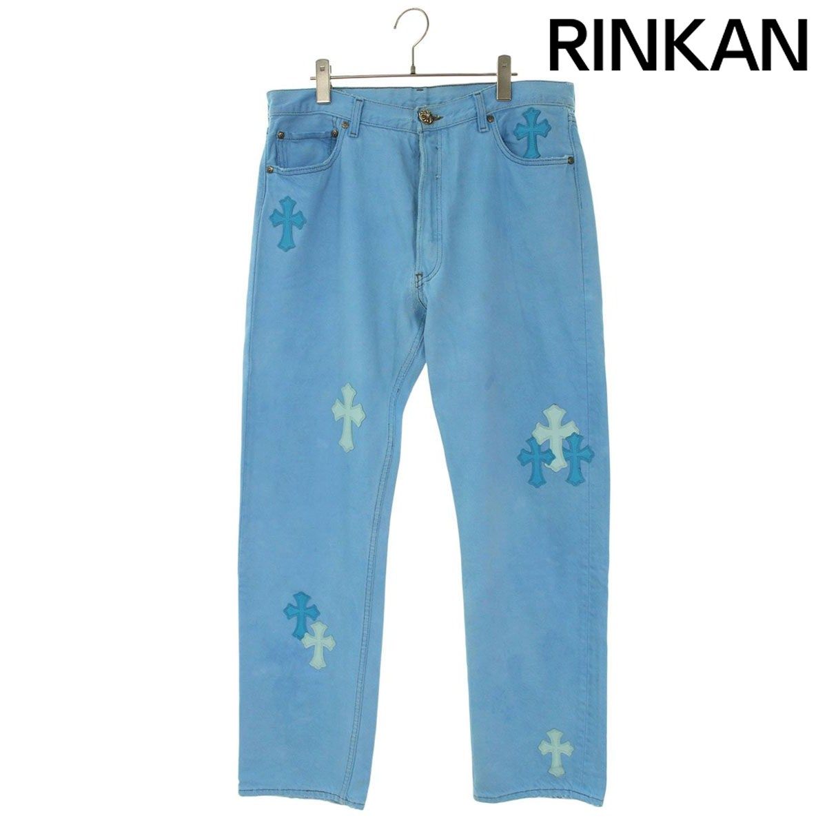 デニムチャーム №34 クロムハーツ U VNTG JEAN BLU クロスパッチ付き501デニムパンツ