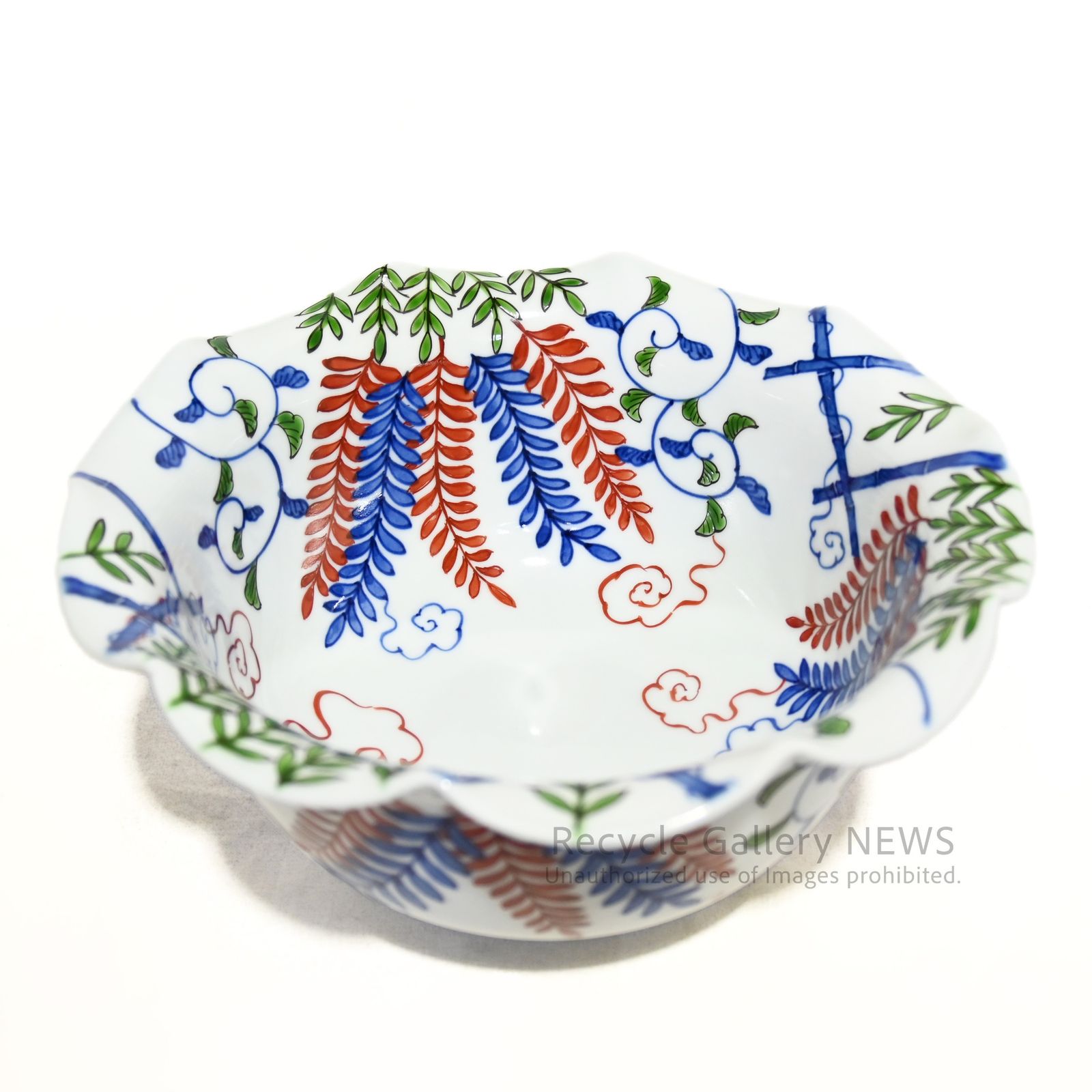 源右衛門 染錦古伊万里菊絵 楕円大皿 キッチン・食器 源右衛門 染錦古伊万里菊絵 楕円大皿