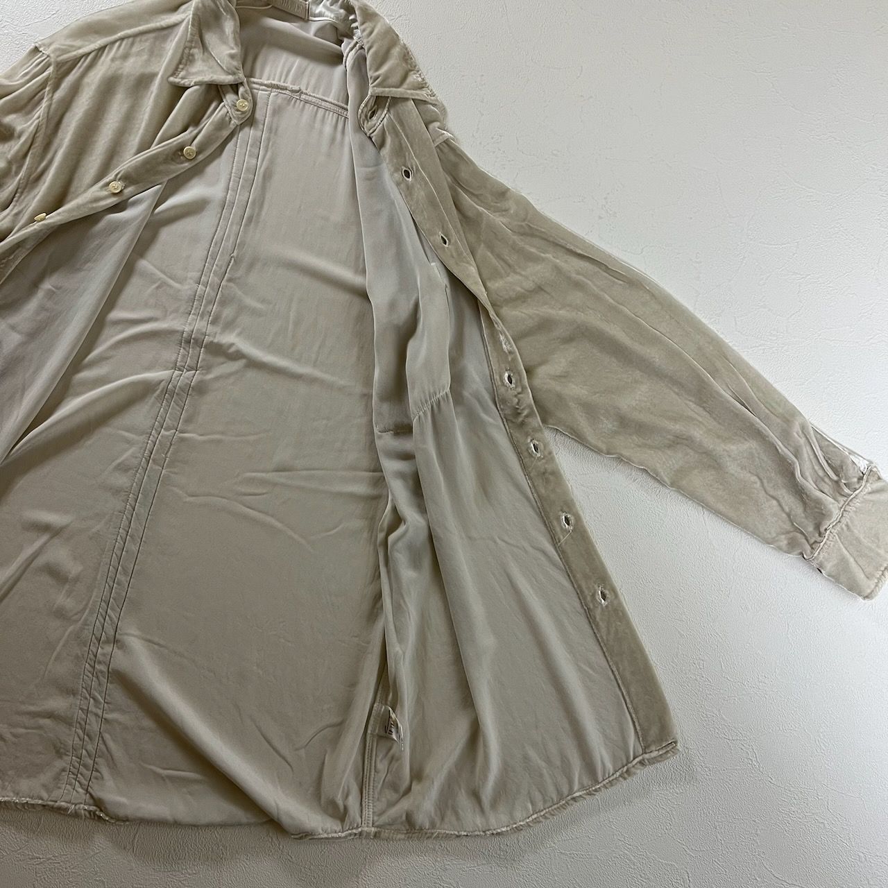90s USA CP.SHADES レーヨン シルク 無地 長袖シャツ シーピーシェイズ 