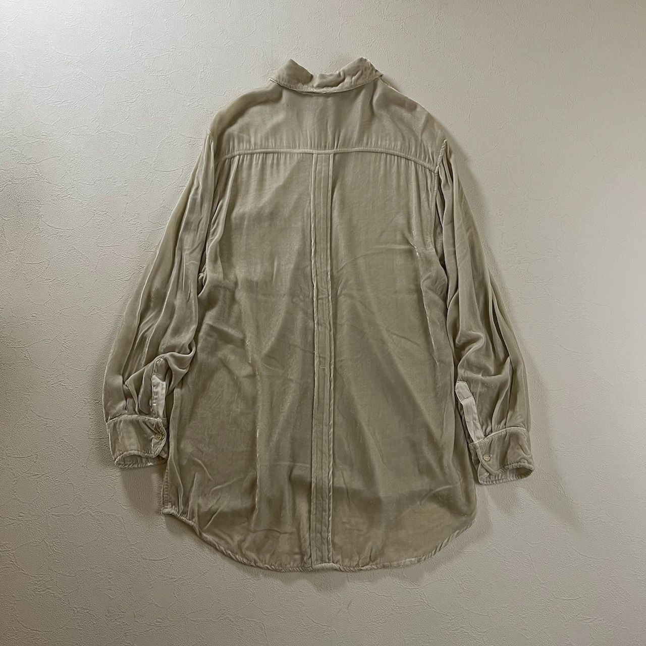 90s USA CP.SHADES レーヨン シルク 無地 長袖シャツ シーピーシェイズ 