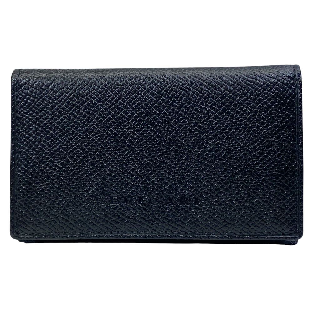 美品 ブルガリ コインケース コインパース 小銭入れ カードケース ロゴ グレインレザー ブラック BVLGARI ミニウォレット 上品 洗練 高級感 デイリー コンパクト シンプル