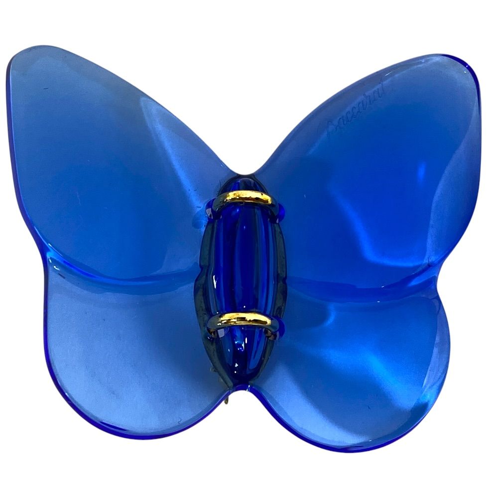Baccarat バカラ Lucky Butterfly ラッキーバタフライ パピヨン ブローチ ジュエリー アクセサリー クリスタル 750 K18 ブルー ゴールド エレガント 華やか 上品 高級感 コレクション