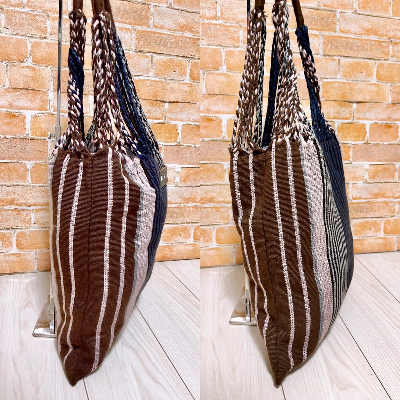 美品) MARNI(マルニ)トートバッグ ストライプ ハンモックバッグ - メルカリ