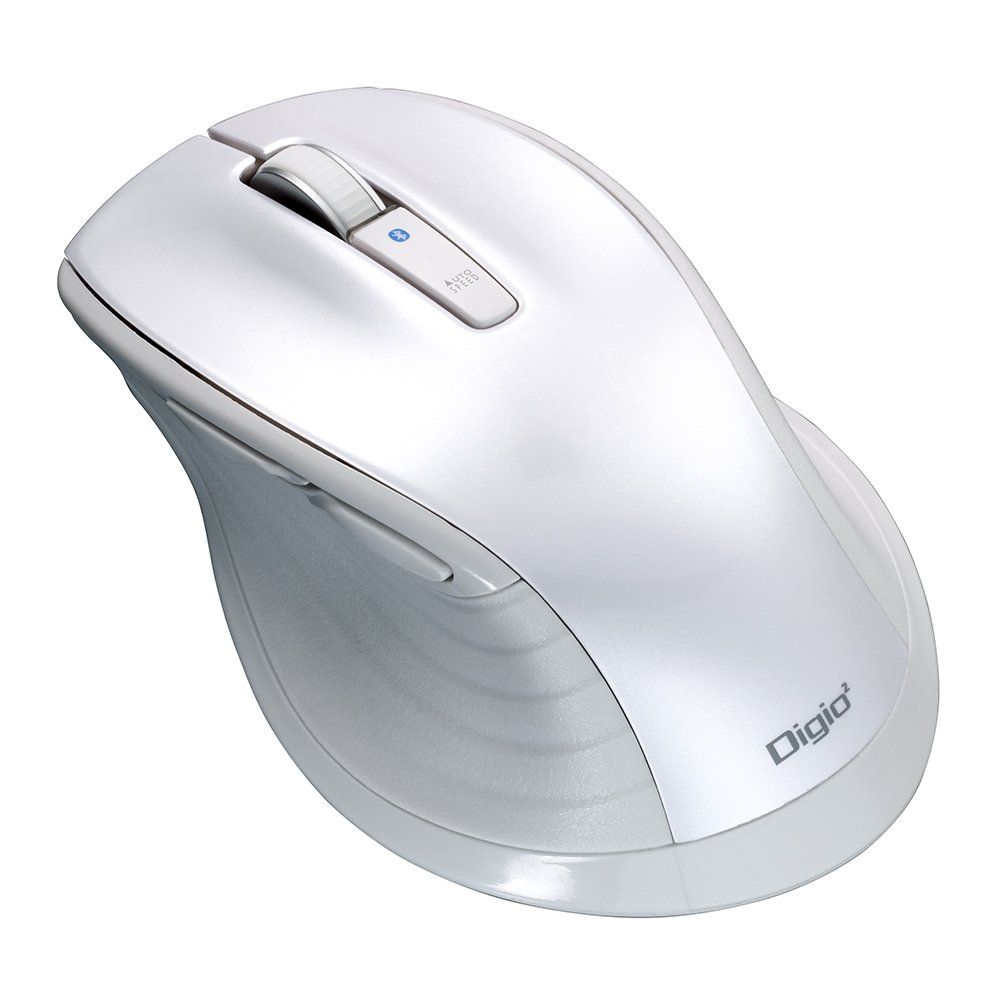 Digio2 F_line 5ボタンBlue LED マウス 大型 無線 Bluetooth 静音 ホワイト 48426 [ホワイト] [Lサイズ] [無線(Bluetooth)]