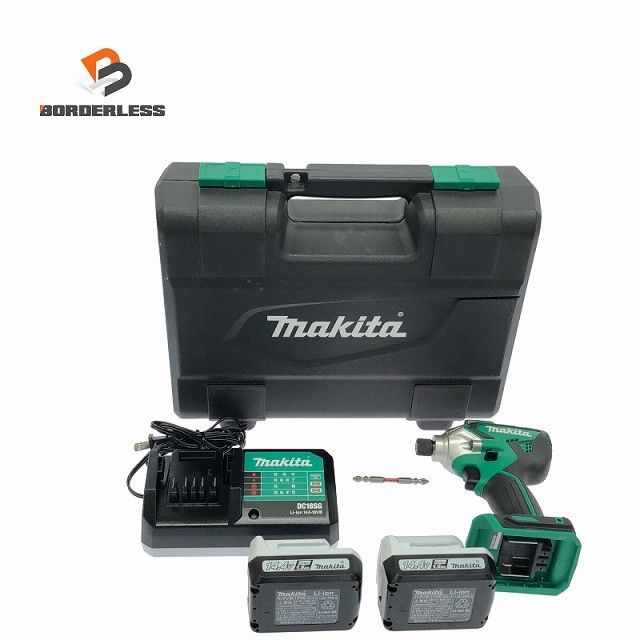 ☆美品☆makita マキタ 14.4V 充電式インパクトドライバー MTD001DSX バッテリ2個(14.4V1.5Ah) 充電器 ケース付 コードレス127847