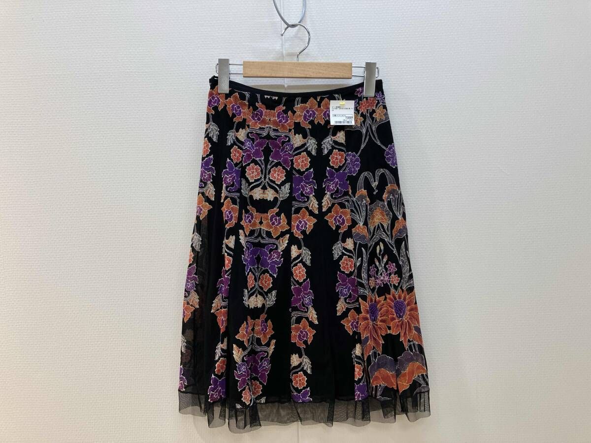 VIVIAENNE TAM ヴィヴィアン タム 花柄スカート パワーネット ブラック サイズ1 Sサイズ相当 015-120719