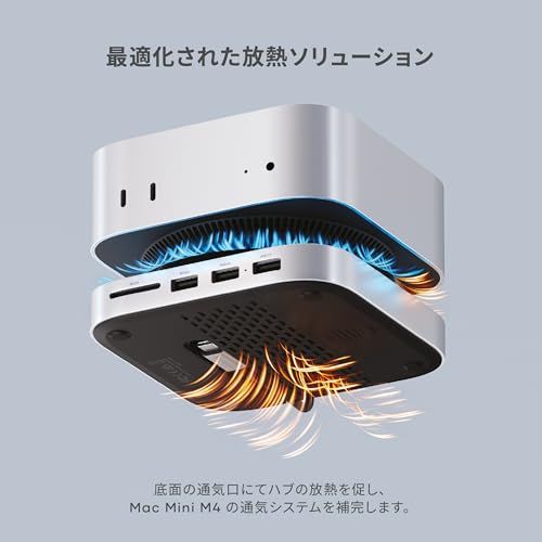 SATECHI Mac Mini M4 ハブ & スタンド NVMe SSD エンクロージャー搭載