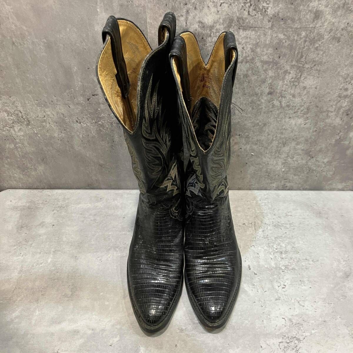Justin ウエスタンブーツ 14700 size6 1/2 ブラック ジャスティン