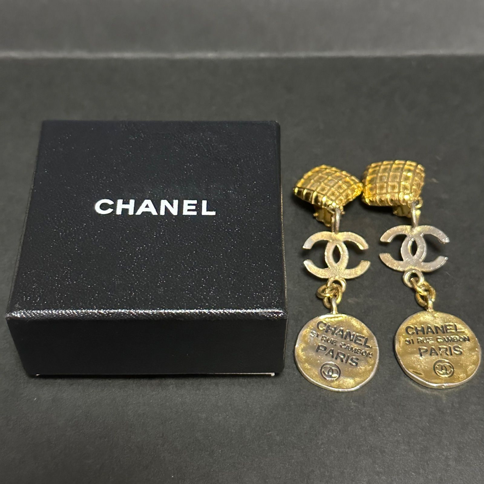 シャネル CHANEL イヤリング ココマーク ヴィンテージ ラウンド ダイヤ 