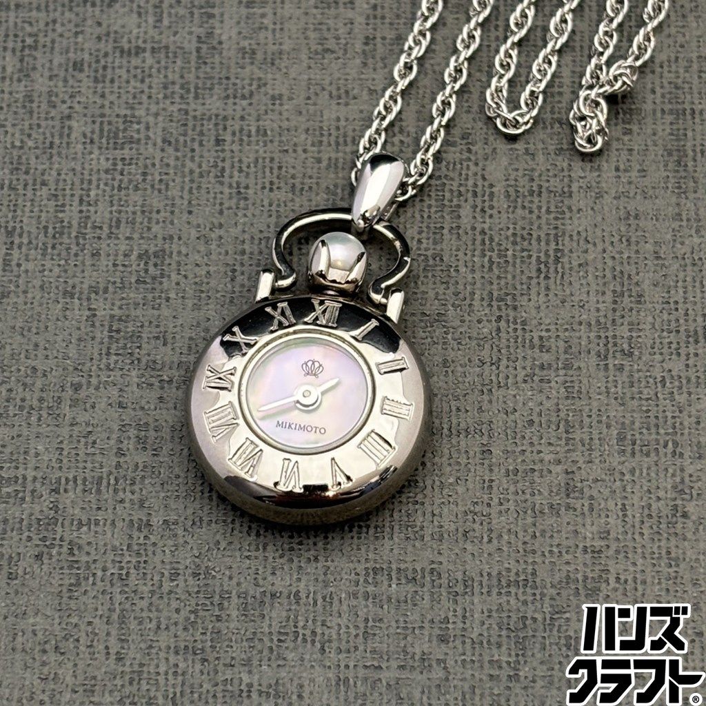 ◎【中古 】 MIKIMOTO ペンダントウォッチ シェル シルバー925