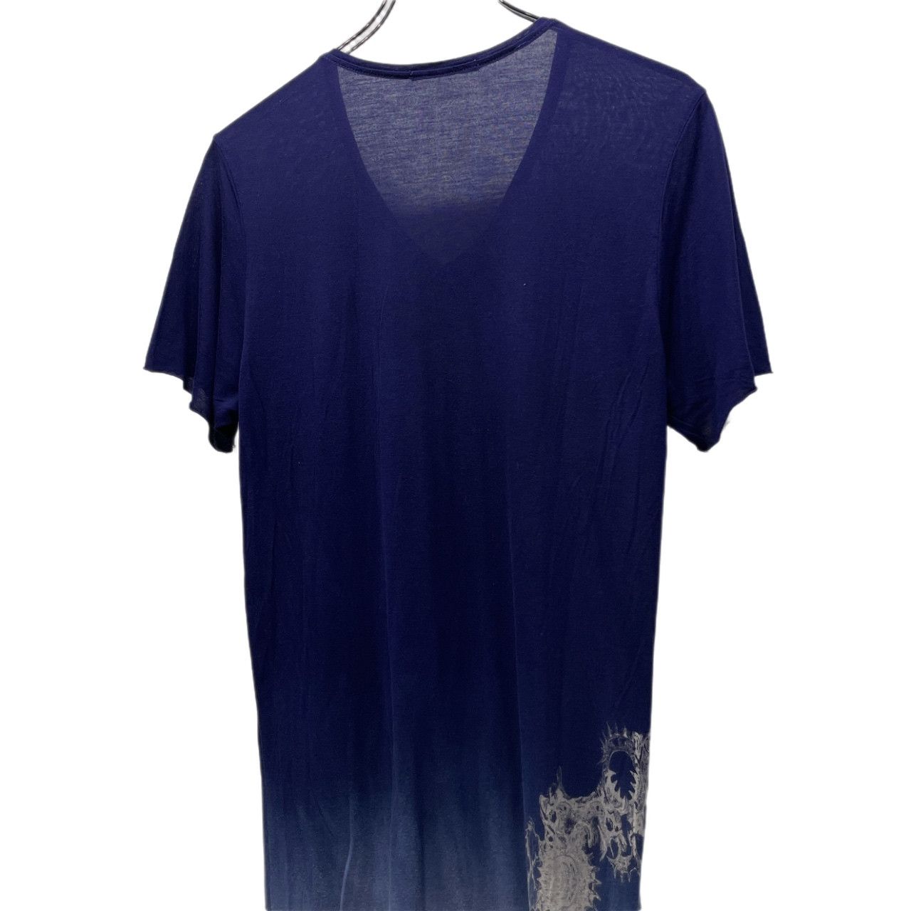KMRii 抜染プリントグラデーションVネックモダールカットソー Tシャツ