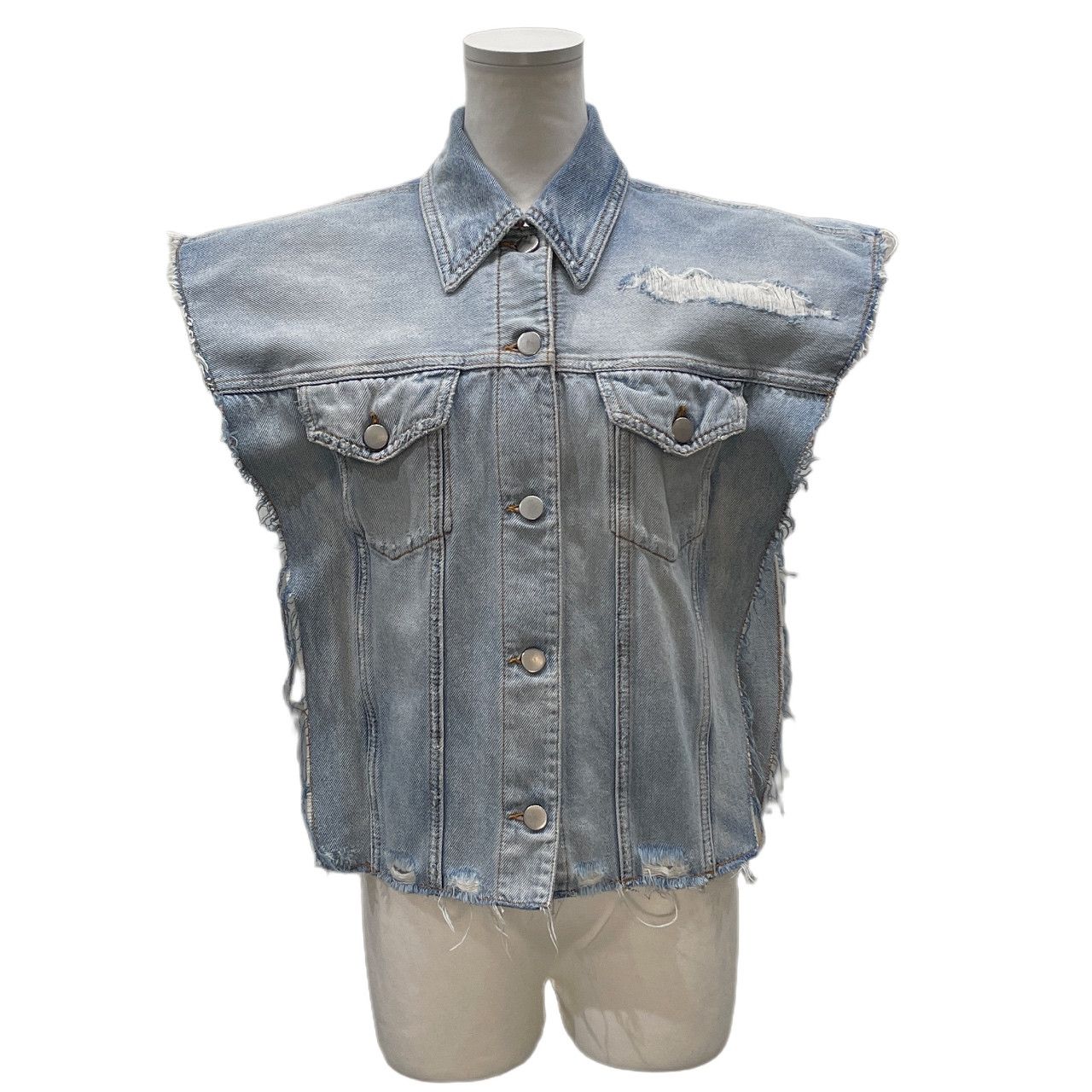 MM6 Maison Margiela 17SS 袖着脱カットオフデニムジャケット ベスト 