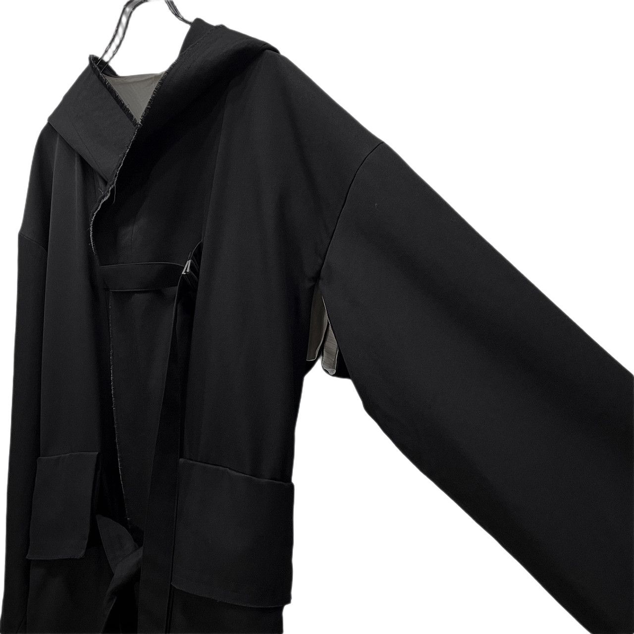 The Viridi-anne 18AW ウールギャバジンカットオフベルテッドロング 