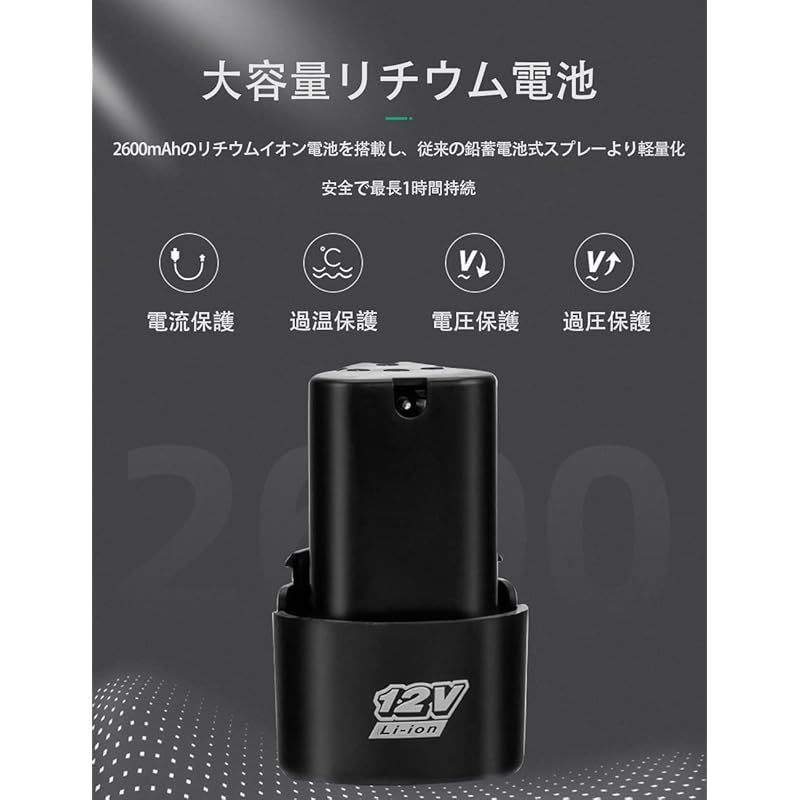lopoti 電動噴霧器 10L 充電式 5.2Ah総容量 背負い式 小型 連続自動 