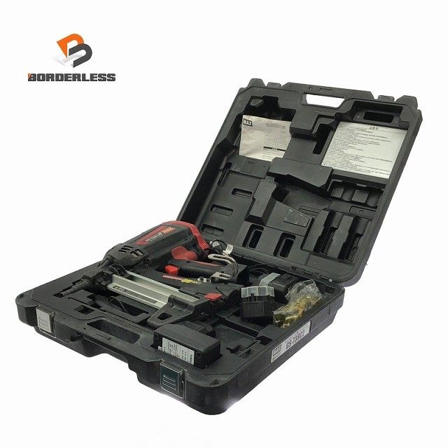 ☆中古品☆MAX マックス ガスネイラ GS-738C2 バッテリ2個(6V1.5Ah) 充電器 ケース付 充電式 ガス式鋲打ち機 ガスピンネイラ127936