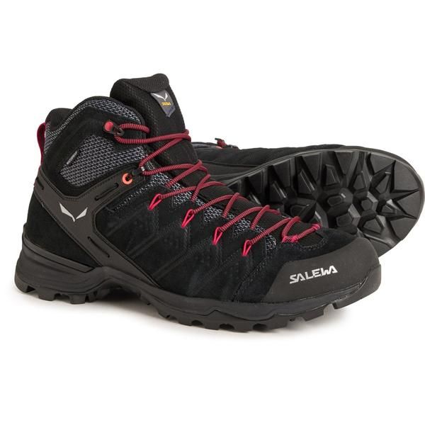 サレワ レディース シューズ ブーツ・レインブーツ スエード Salewalp Mate Mid PowerTex Hiking Boots Waterproof Suede For Women Black OutVirtual Pink ブラック