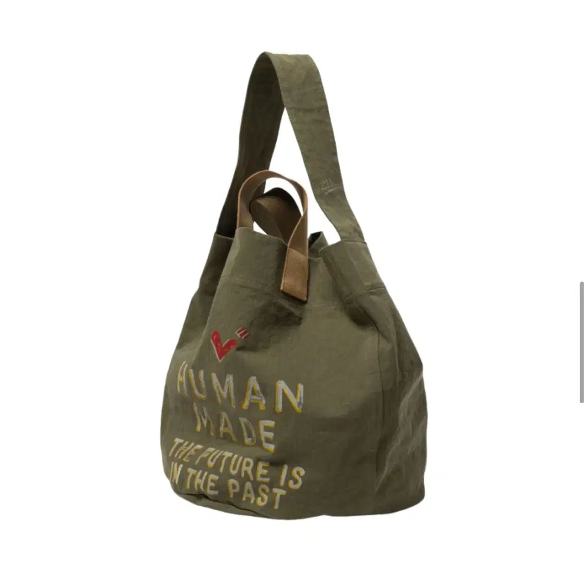 HUMAN MADE(ヒューマンメイド) トートバッグ オリーブ ラブ - メルカリ