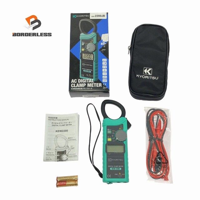 ☆未使用品☆KYORITSU 共立 ACデジタルクランプメーター KEW 2200JB クランプリーカー 漏れ電流計 JAPPY 超軽量128143