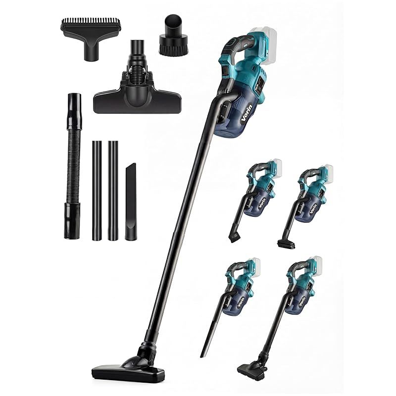 VORIN 18V充電式掃除機 コードレス スティックハンディ 2WAY 多ノズル付（床／ソファ／車内／すき間）軽量 集塵機 クリーナー 木工集塵 18Vバッテリー対応 BL1830 BL1840 BL1850B BL1860B 【本体のみ】 0