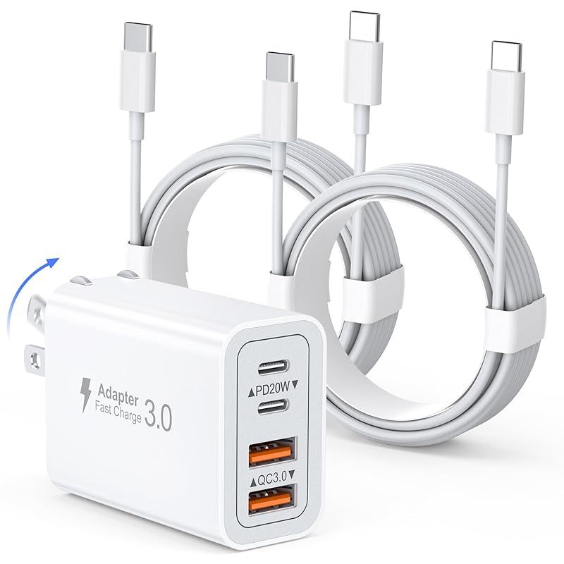 20W PD 急速充電器 2m C-Cケーブル付 USB-A/C 4ポート - メルカリ