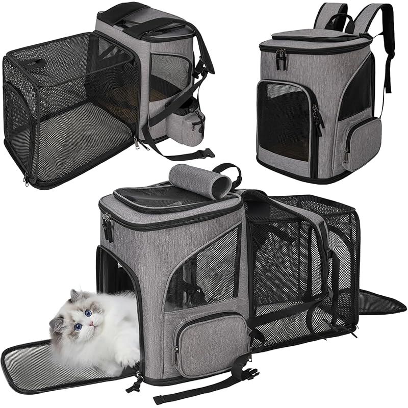 TORIBIO ペットキャリーバッグ 拡張リュック 小型 中型犬 猫用 うさぎ 車載 旅行 アウトドア 通気 通院 防災 避難用 旅行 電車移動 小型犬・小動物用 10kg 1