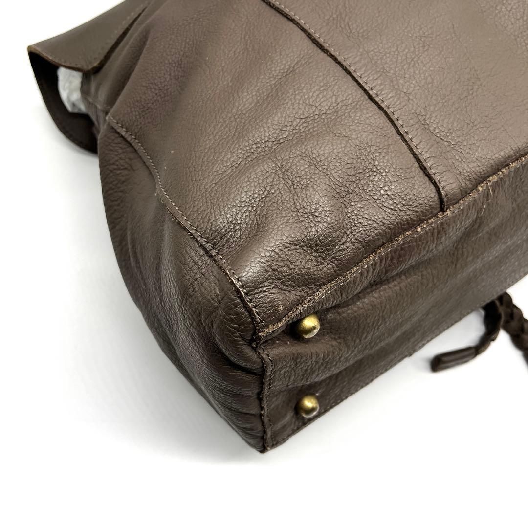 TRES archive y2k grunge boho leather tote bag toggle horn design 