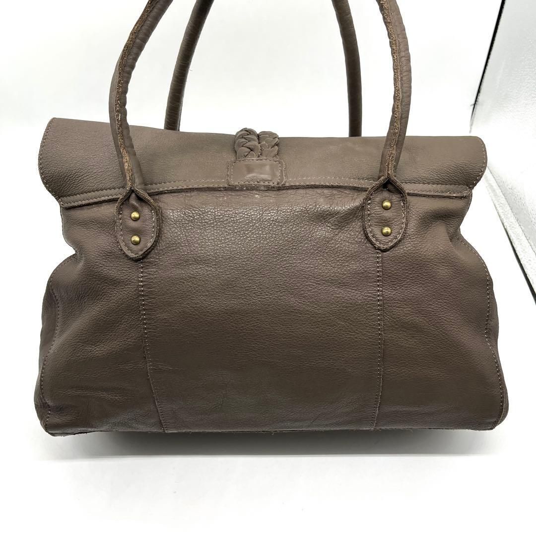 TRES archive y2k grunge boho leather tote bag toggle horn design