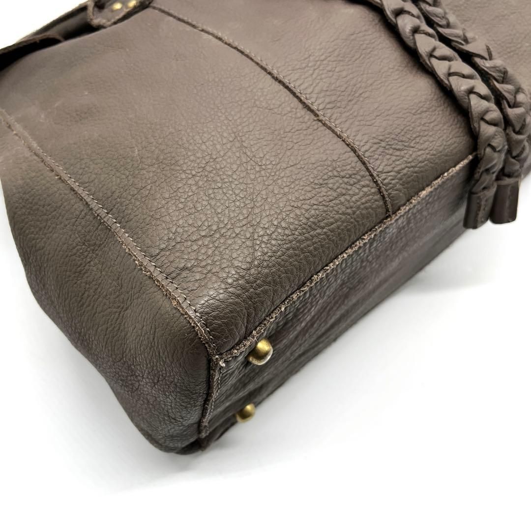 TRES archive y2k grunge boho leather tote bag toggle horn design 