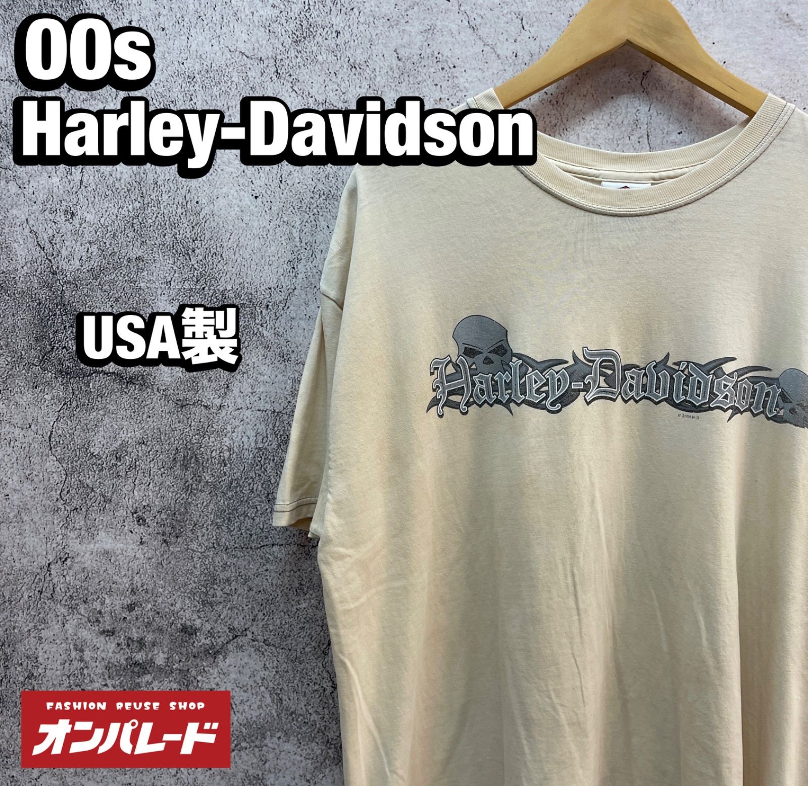 00s Harley-Davidson ハーレーダビッドソン ドクロ柄 スカル USA製 バイク Tシャツ ヴィンテージ