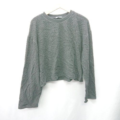 ◇ ⊇ ZARA ザラ ストレッチ素材 長袖 ニット サイズM ブラック レディース E 【1409100065619】