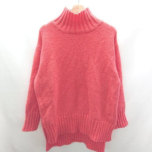 ◇ ⊇ Aunt Marie's タートルネック 長袖 ニット セーター サイズF レッド レディース E 【1409100067200】