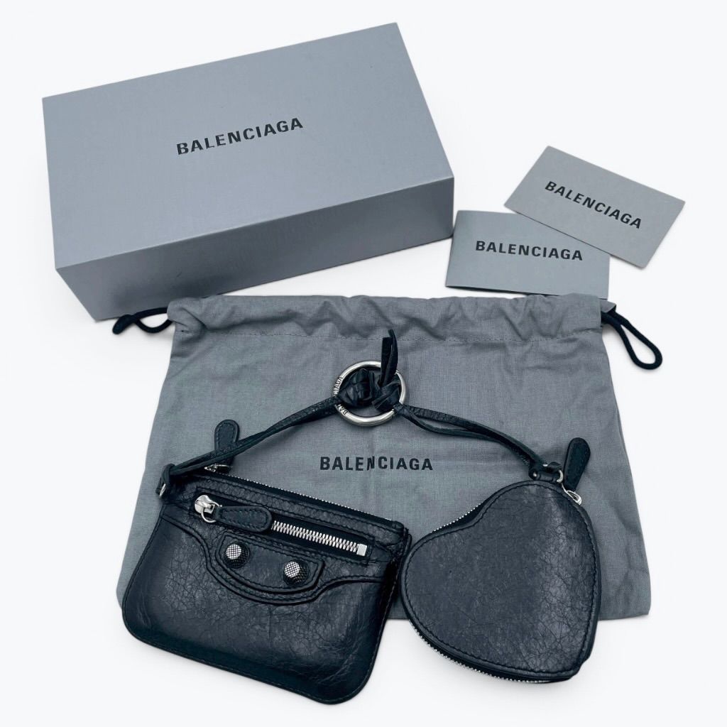 BALENCIAGA バレンシアガ ルカゴール コインケース カードケース ミラー レザー ブラック 黒 小銭入れ ミニ財布 レディース 正規品 真贋鑑定済み
