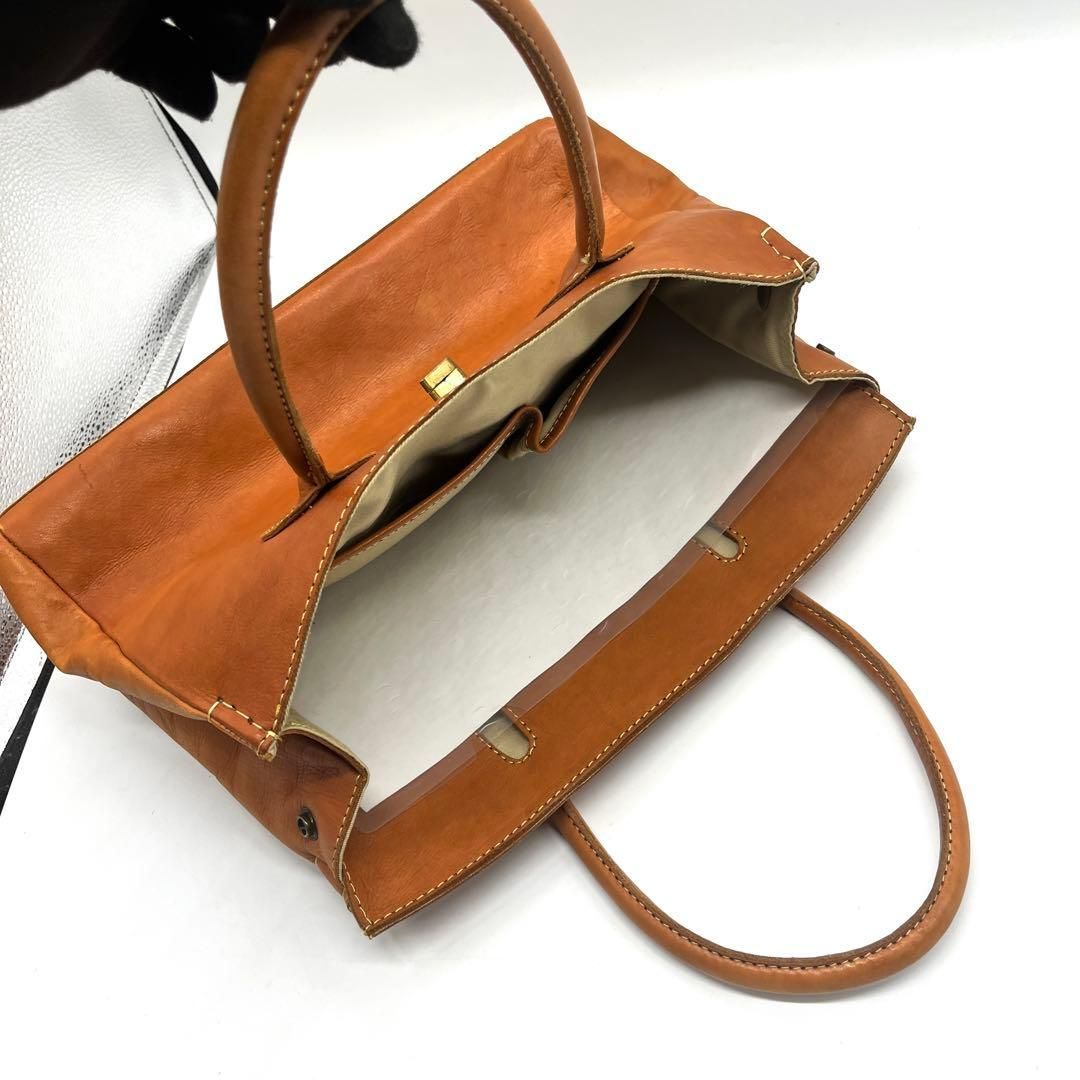 レディース archive leather turn lock tote bag 2862