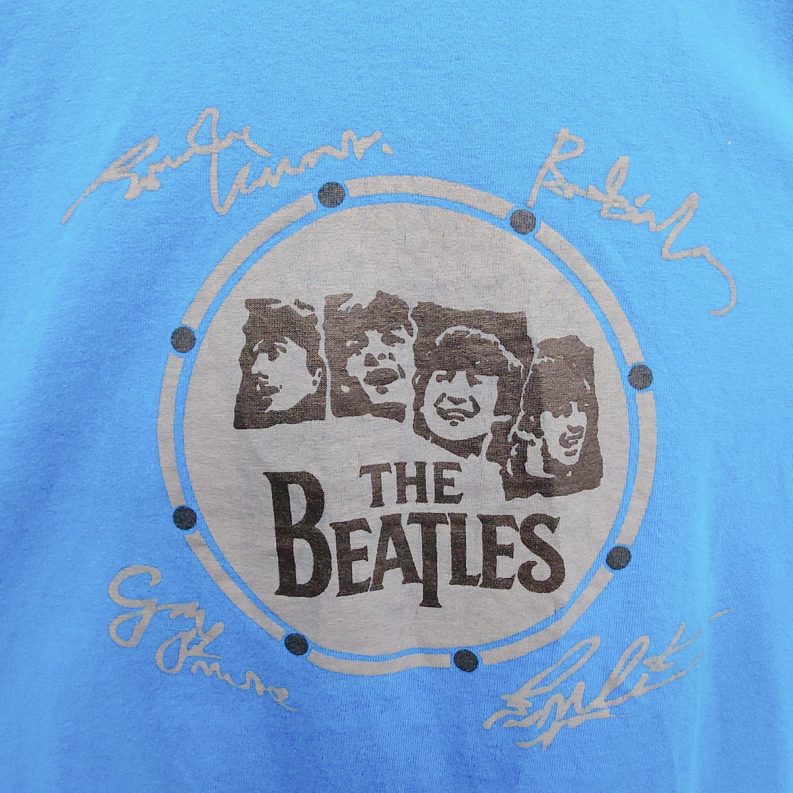 THE BEATLES ビートルズ Tシャツ M ブルー 青 半袖 バンドTシャツ 