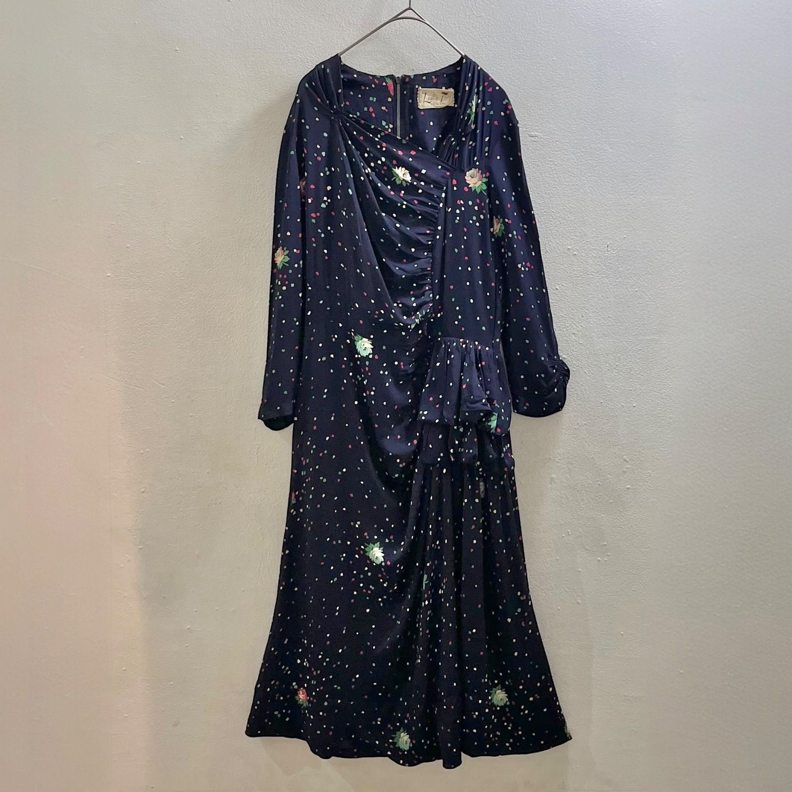 USA 50s レーヨン ロング ワンピース マキシ アメリカ ヴィンテージ Vintage 変形 I46 USA 50s レーヨン ロング ワンピース マキシ アメリカ ヴィンテージ Vintage 変形 I46