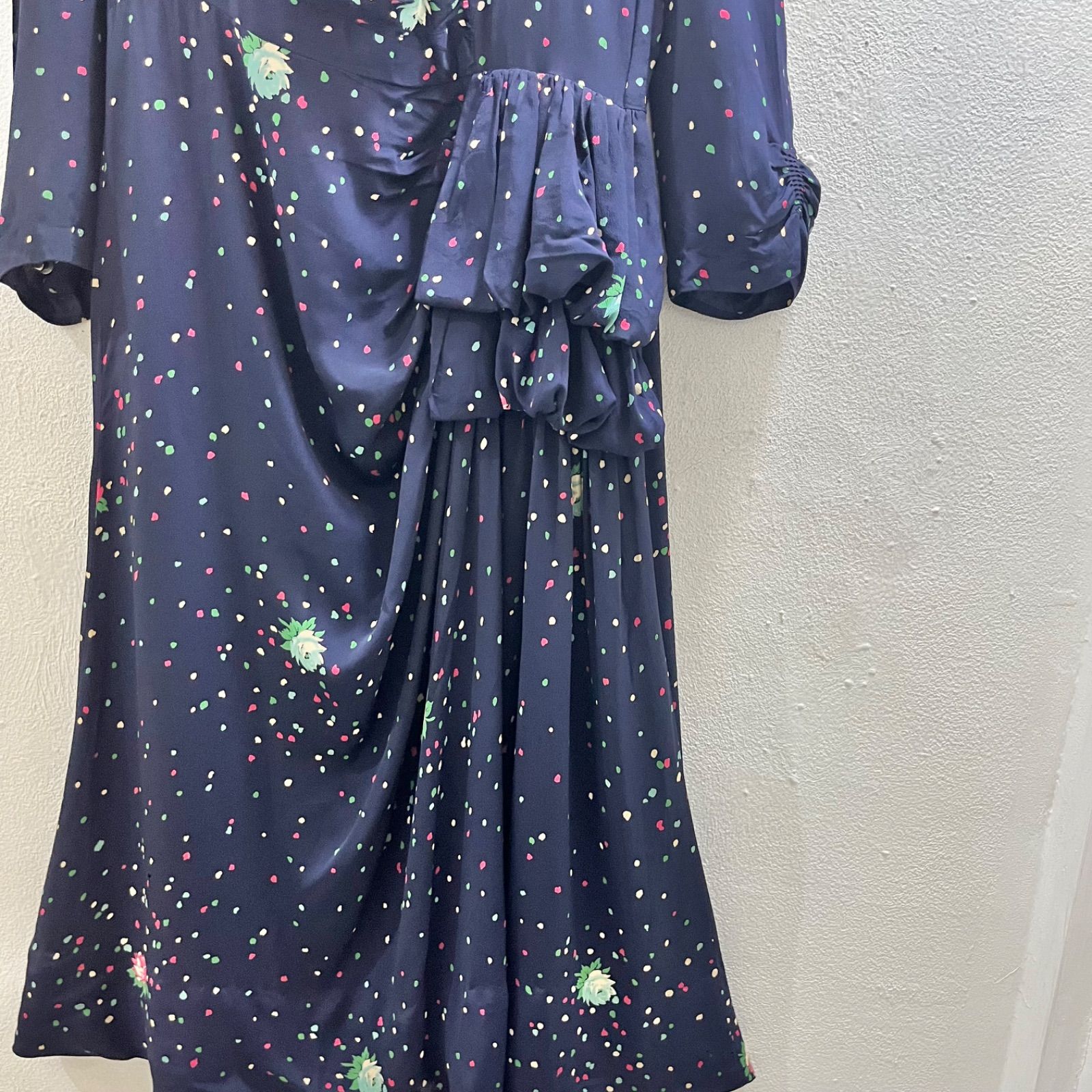 USA 50s レーヨン ロング ワンピース マキシ アメリカ ヴィンテージ Vintage 変形 I46 USA 50s レーヨン ロング ワンピース マキシ アメリカ ヴィンテージ Vintage 変形 I46