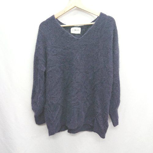 ◇ ⊇ Ray BEAMS レイ ビームス 長袖 ニット サイズF ネイビー系 レディース E 【1409240050193】