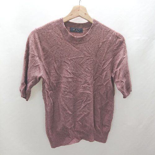 ◇ ⊂ JUSGLITTY 半袖 ニット セーター サイズ2 レッド系 レディース E 【1409240047209】